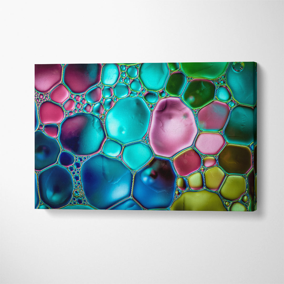 Colorful Oil & Water Bubbles Canvas Print ArtLexy 1 Panel 24"x16" inches 