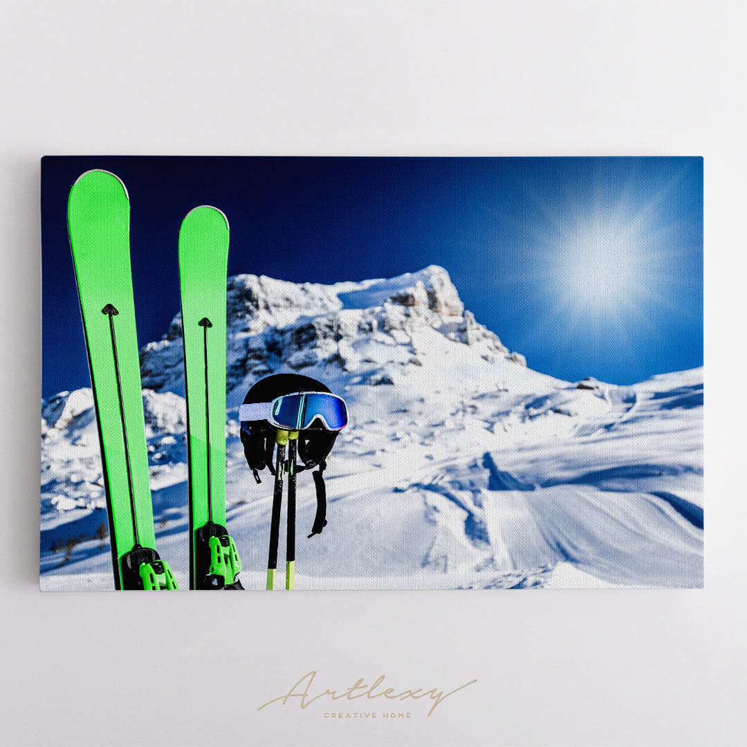 Skis in Snow Canvas Print ArtLexy   