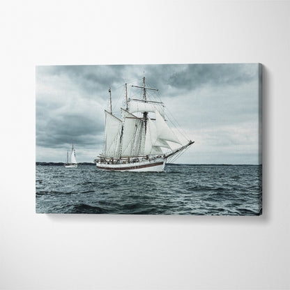 Beautiful Sailing Ships Canvas Print ArtLexy 1 Panel 24"x16" inches 