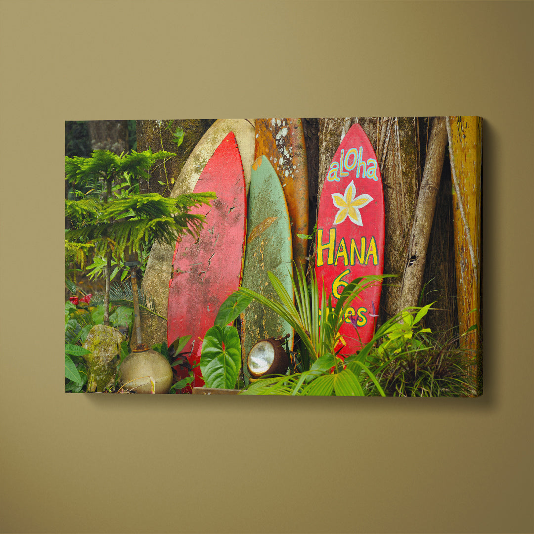 Old Surfboards On Hawaii Canvas Print ArtLexy   