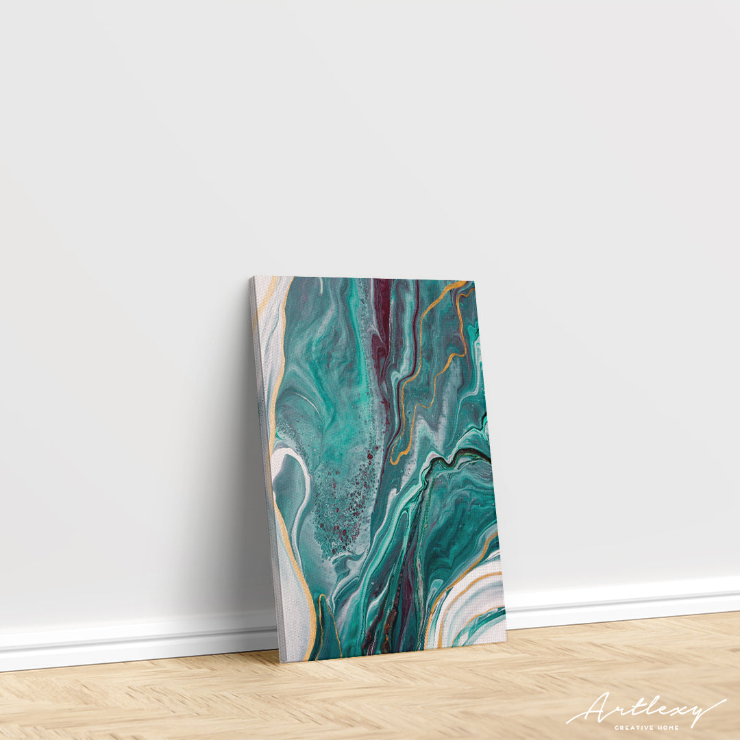 Green Marble Paint Splash Canvas Print ArtLexy   