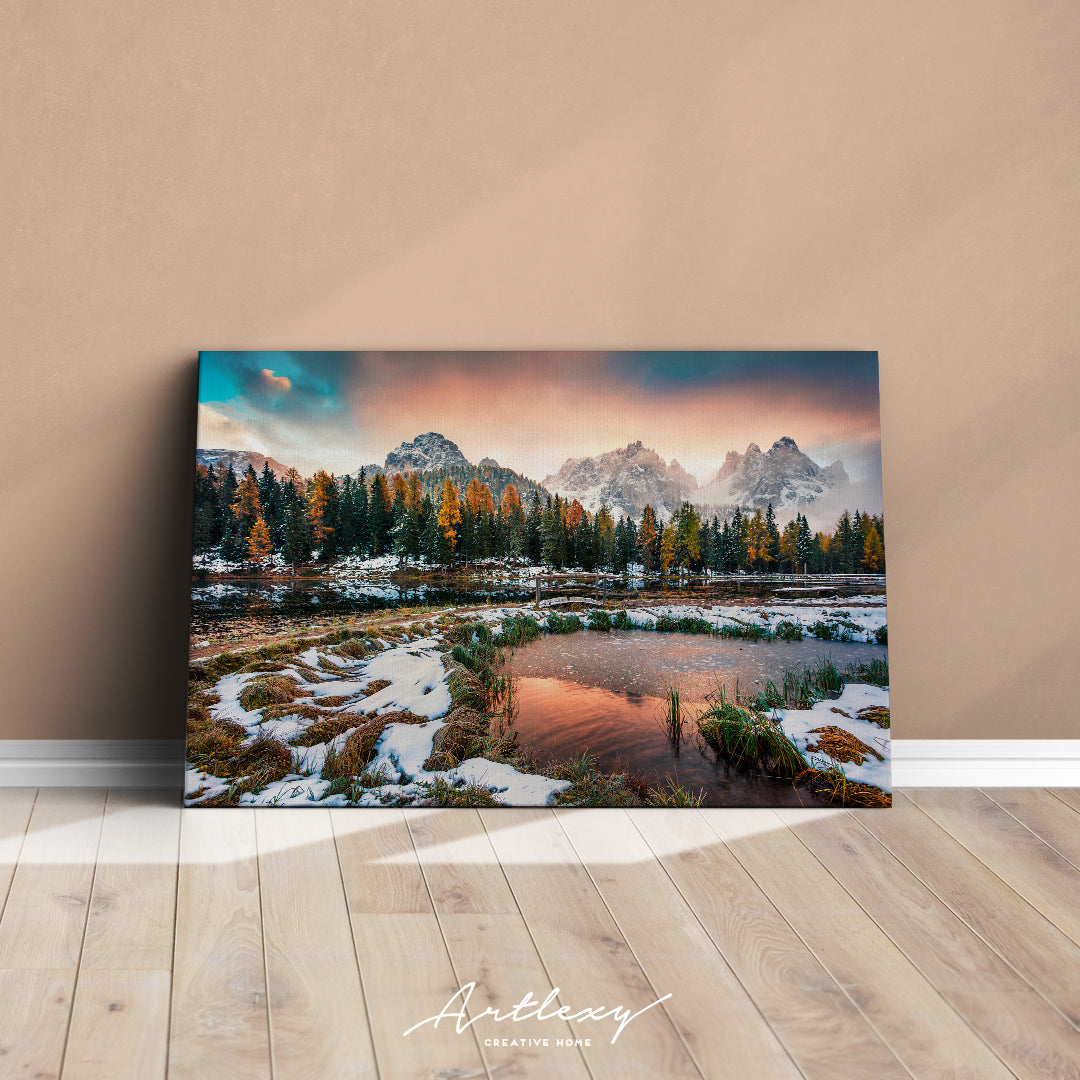 Antorno Lake Dolomite Alps Canvas Print ArtLexy   