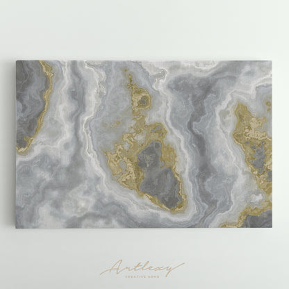 Gray Marble with Golden Veins Canvas Print ArtLexy   