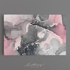 Abstract Gray & Pink Marble Canvas Print ArtLexy   