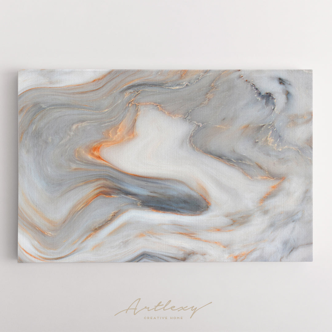 Luxury Gray Marble with Golden Veins Canvas Print ArtLexy   