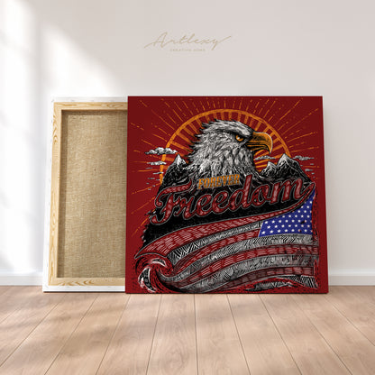 American Symbol USA Flag with Eagle Canvas Print ArtLexy   