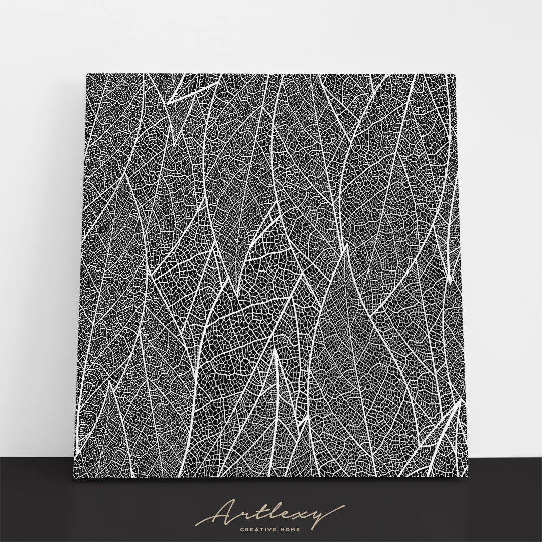 Abstract Leaf in Black and White Canvas Print ArtLexy   