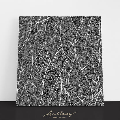 Abstract Leaf in Black and White Canvas Print ArtLexy   