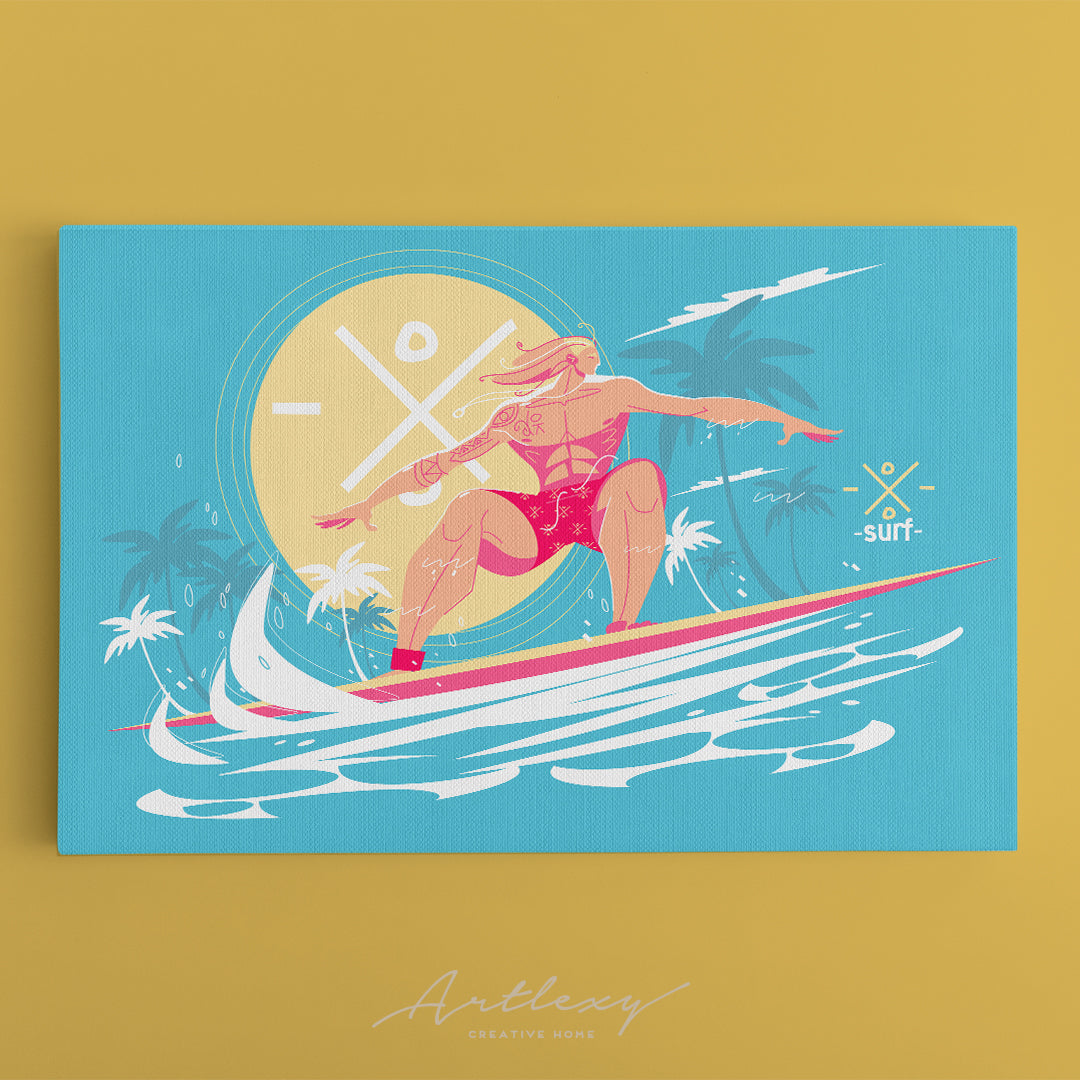 Surfer on Ocean Waves Canvas Print ArtLexy   