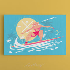 Surfer on Ocean Waves Canvas Print ArtLexy   