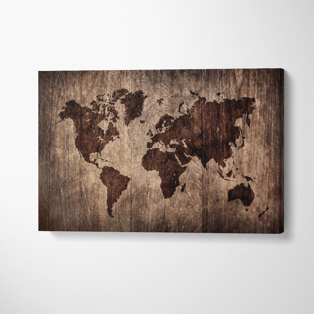 Creative Abstract World Map Canvas Print ArtLexy 1 Panel 24"x16" inches 