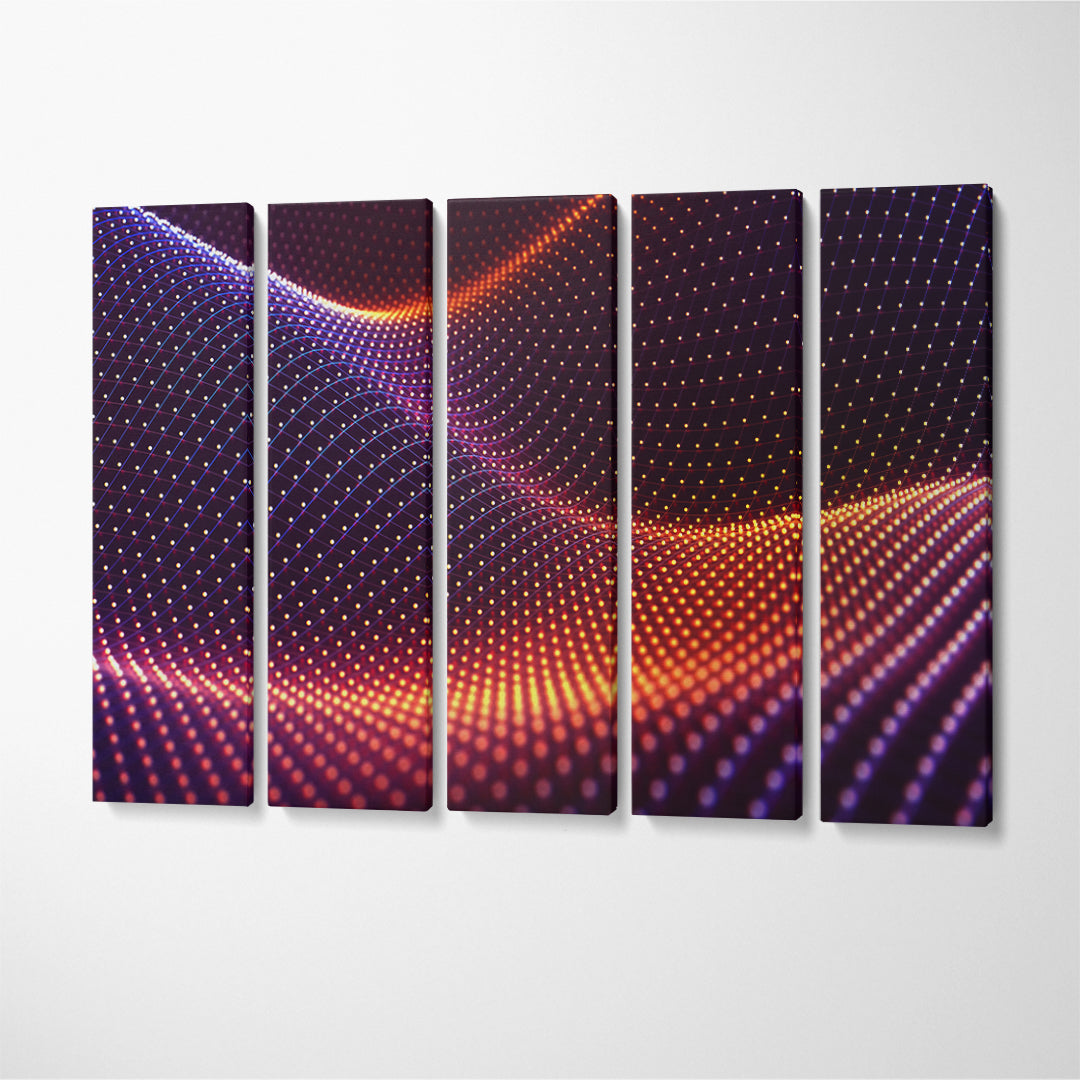Abstract Colorful Mesh Canvas Print ArtLexy 5 Panels 36"x24" inches 