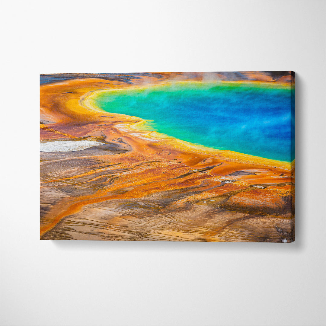 Grand Prismatic Spring in Yellowstone National Park US Canvas Print ArtLexy 1 Panel 24"x16" inches 