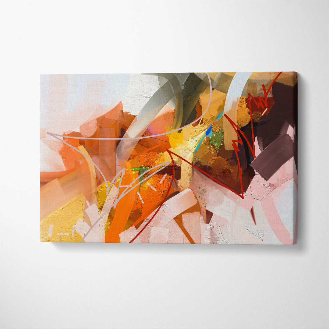 Contemporary Multicolor Mix Brush Stroke and Paint Splash Canvas Print ArtLexy 1 Panel 24"x16" inches 