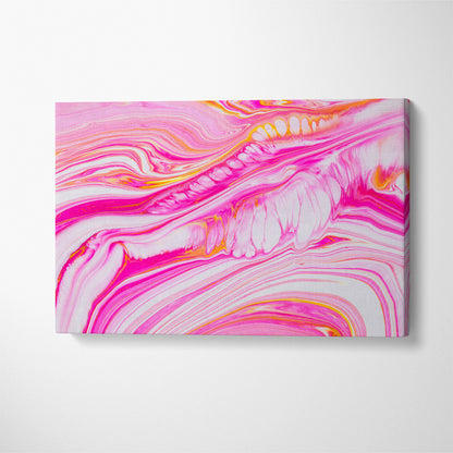 Abstract Luxurious Pink Fluid Marble Canvas Print ArtLexy 1 Panel 24"x16" inches 