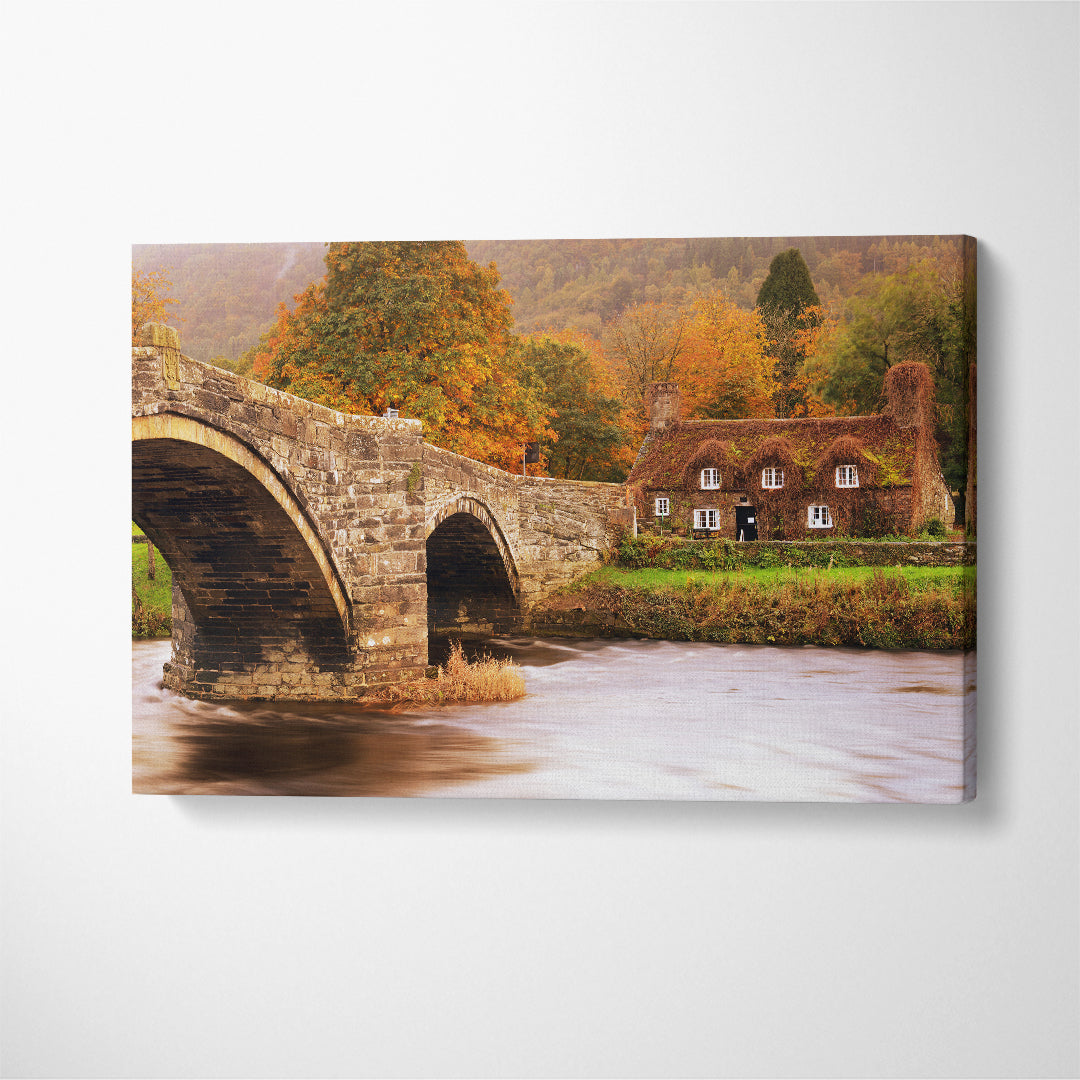 Autumn Llanrwst North Wales Canvas Print ArtLexy 1 Panel 24"x16" inches 