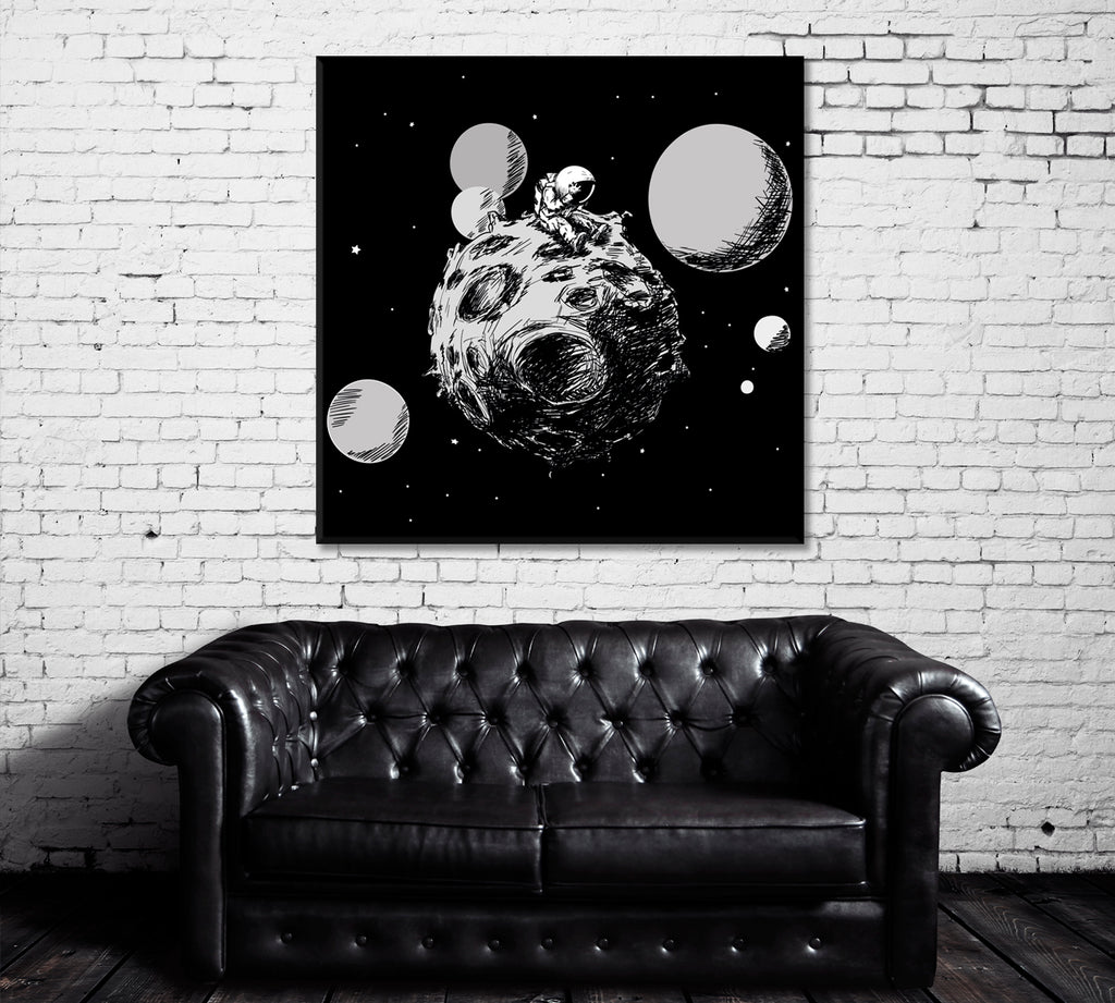 Wall Art Print, Astronaut black and white