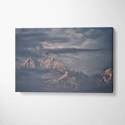 Machapuchare Mountain Nepal Himalaya Canvas Print ArtLexy 1 Panel 24"x16" inches 