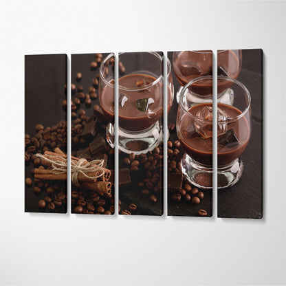 Coffee with Ice Canvas Print ArtLexy 5 Panels 36"x24" inches 