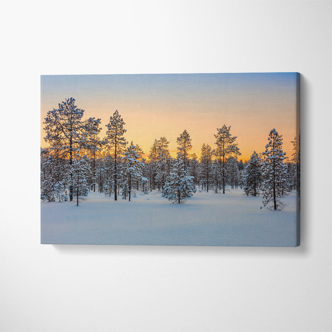 Amazing Winter Forest Canvas Print ArtLexy 1 Panel 24"x16" inches 
