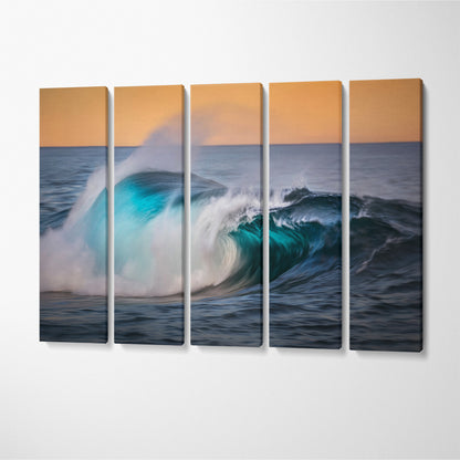 Stunning Huge Ocean Wave Canvas Print ArtLexy 5 Panels 36"x24" inches 