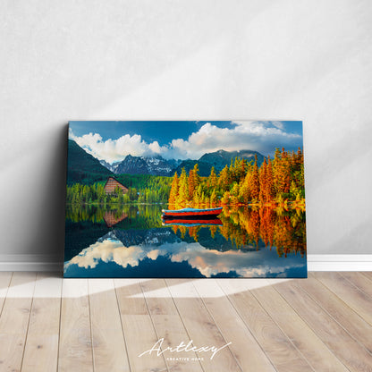 Mountain Lake Strbske Pleso in Autumn Slovakia Canvas Print ArtLexy   