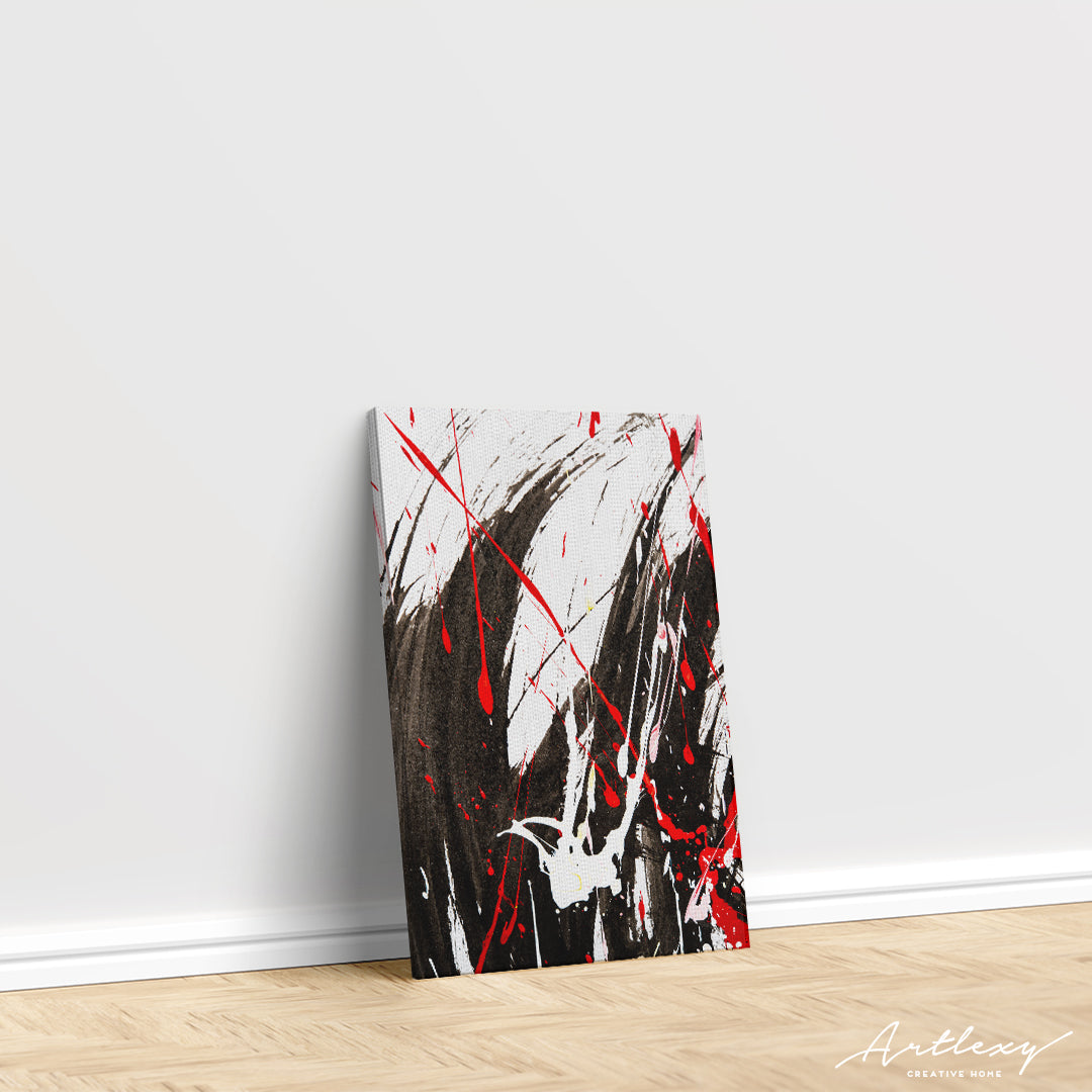 Abstract Psychedelic Black and Red Pattern Canvas Print ArtLexy   