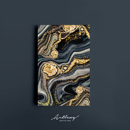 Luxury Ripples of Agate with Gold Powder Canvas Print ArtLexy   