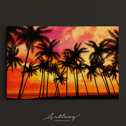 Palms at Sunset Canvas Print ArtLexy   