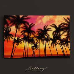 Palms at Sunset Canvas Print ArtLexy   