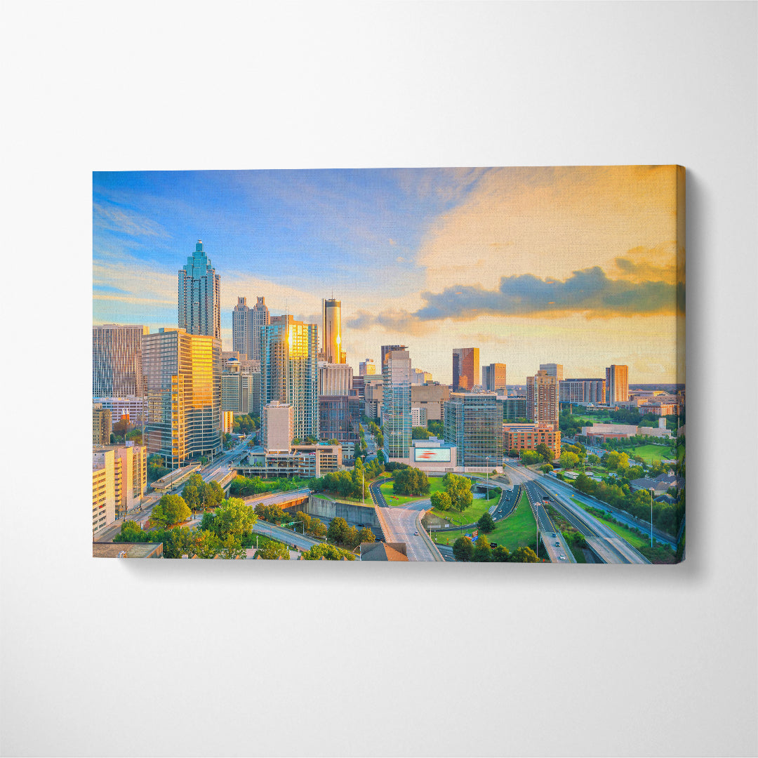 Atlanta City Georgia USA Canvas Print ArtLexy 1 Panel 24"x16" inches 