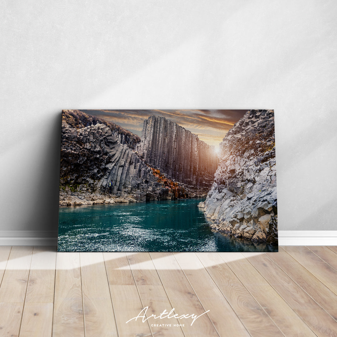 Studlagil Canyon Nature Landscape of Iceland Canvas Print ArtLexy   