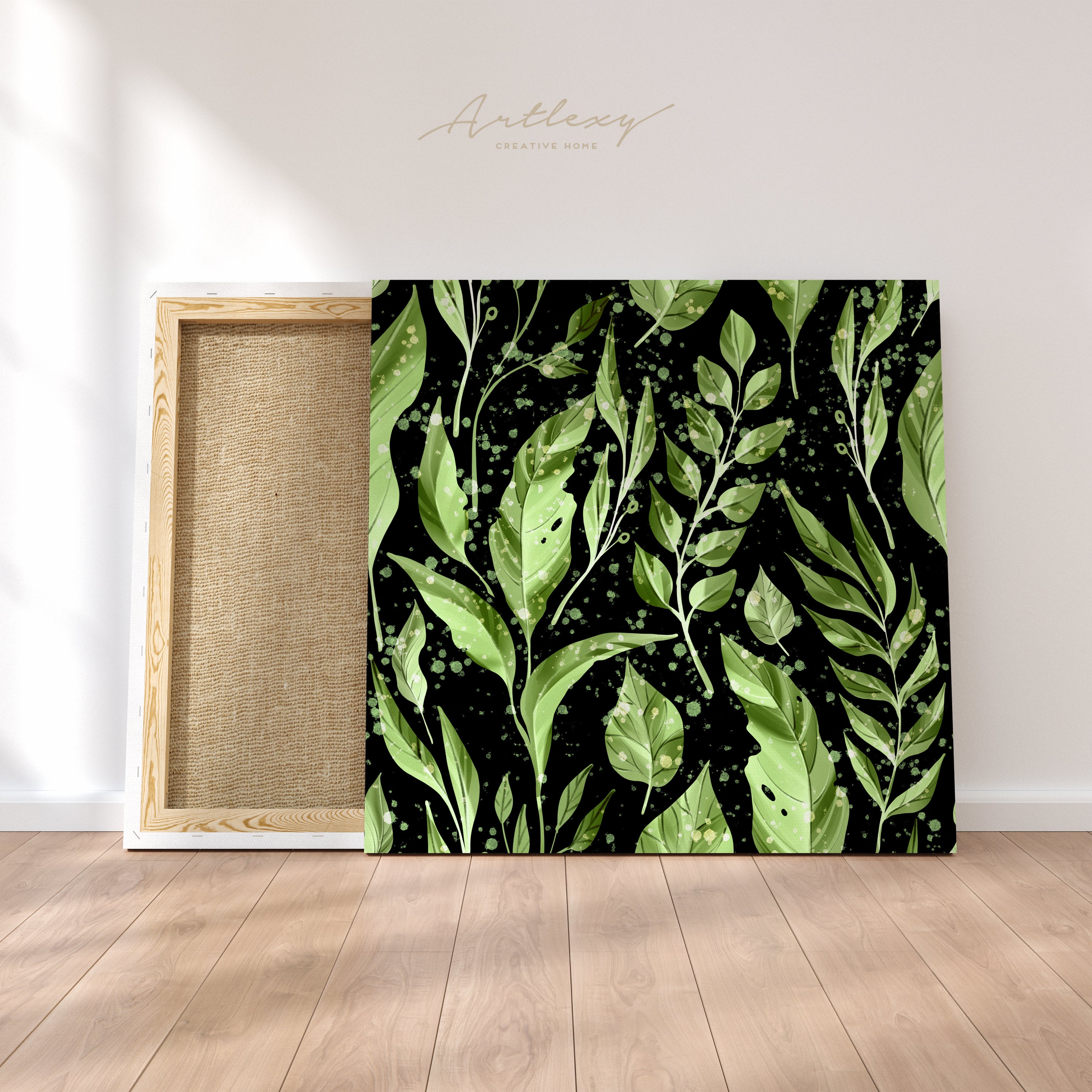Modern Leaf Pattern Canvas Print ArtLexy 1 Panel 12"x12" inches 