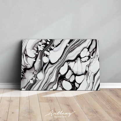 Black and White Marble Waves Canvas Print ArtLexy   