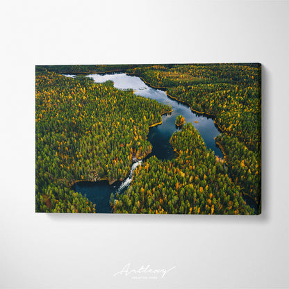 Beautiful Autumn Forest Oulanka National Park Finland Canvas Print ArtLexy   