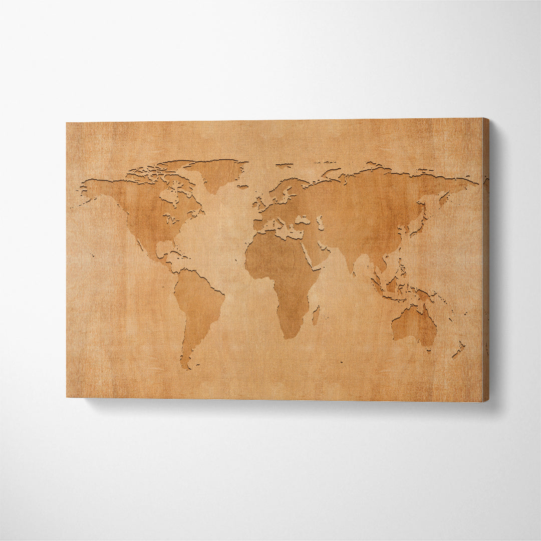 Modern Abstract World Map Canvas Print ArtLexy 1 Panel 24"x16" inches 