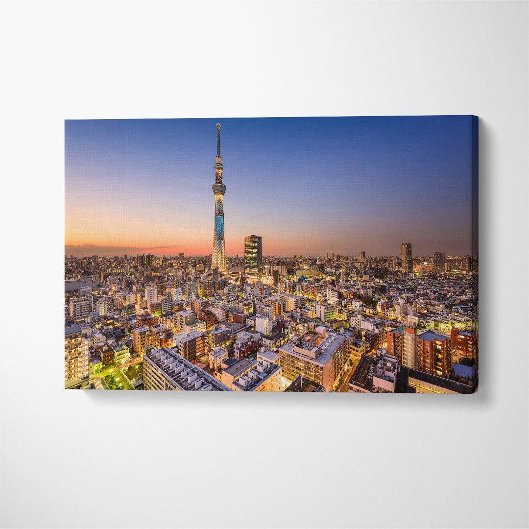 Tokyo Cityscape Japan Canvas Print ArtLexy 1 Panel 24"x16" inches 