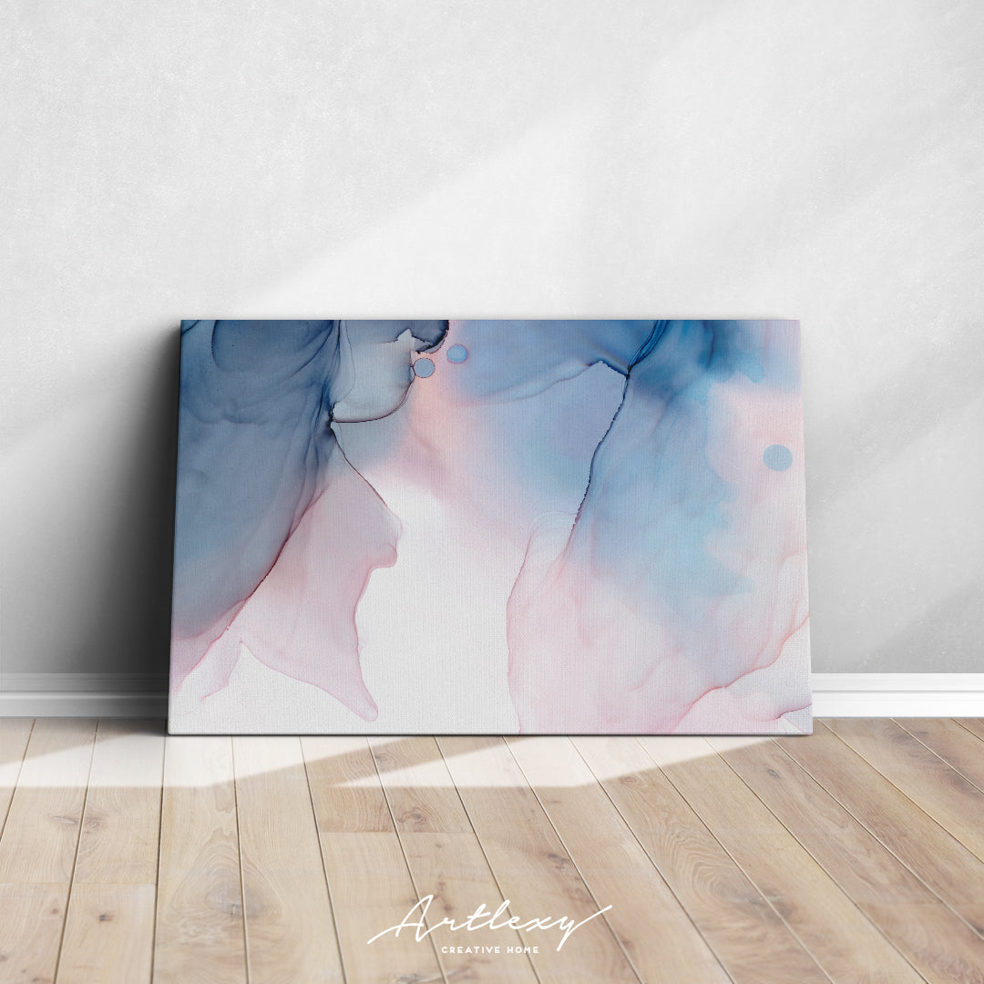 Blue and Pink Fluid Marble Canvas Print ArtLexy   