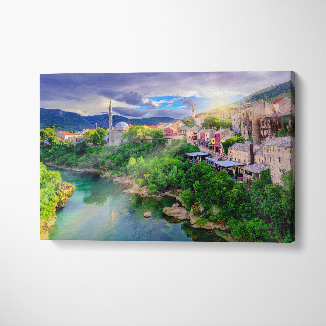 Mostar Bosnia and Herzegovina Canvas Print ArtLexy 1 Panel 24"x16" inches 