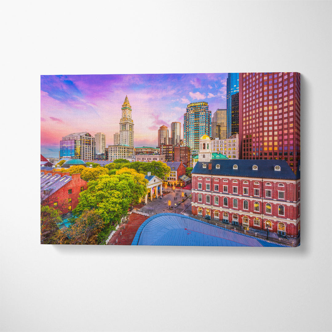 Boston Massachusetts USA Canvas Print ArtLexy 1 Panel 24"x16" inches 