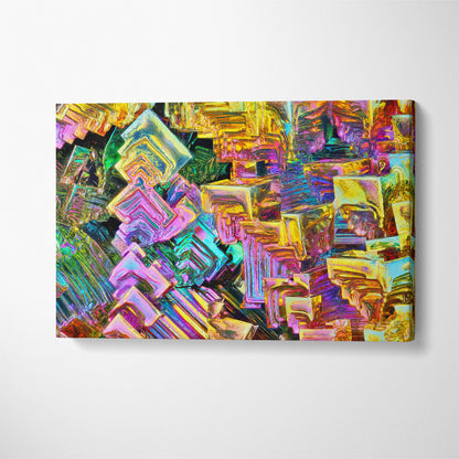 Bismuth Gemstone Crystals Canvas Print ArtLexy 1 Panel 24"x16" inches 