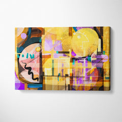 Abstract Multicolor Mix Brush Stroke and Splash Geometric Art Canvas Print ArtLexy 1 Panel 24"x16" inches 