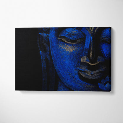 Buddha Blue Face Canvas Print ArtLexy 1 Panel 24"x16" inches 