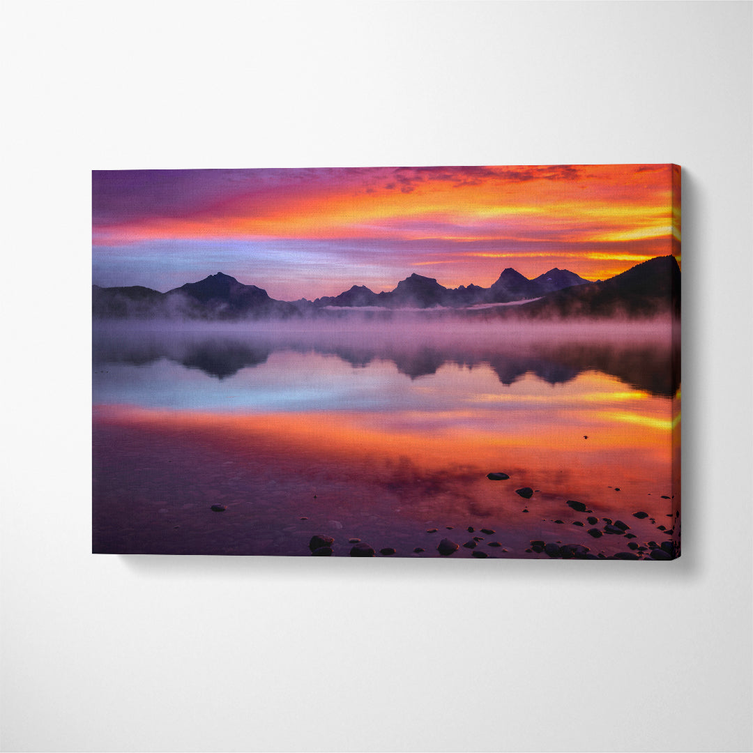 Lake McDonald Glacier National Park Canvas Print ArtLexy 1 Panel 24"x16" inches 