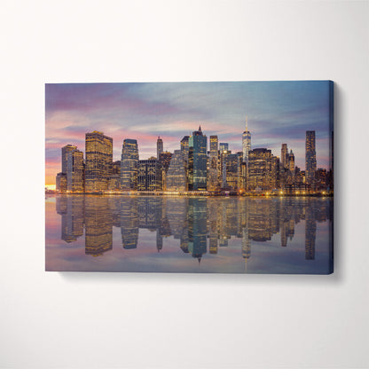 New York City Manhattan Skyline Reflection Canvas Print ArtLexy   