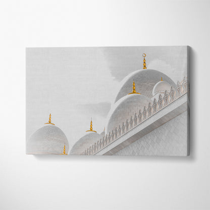 Abu Dhabi Grand Mosque Canvas Print ArtLexy 1 Panel 24"x16" inches 