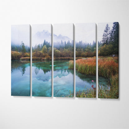 Lake Zelenci Kranjska Gora Slovenia Canvas Print ArtLexy 5 Panels 36"x24" inches 
