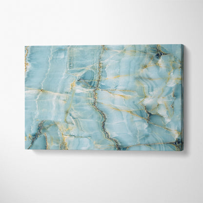Natural Light Blue Marble Stone Canvas Print ArtLexy 1 Panel 24"x16" inches 