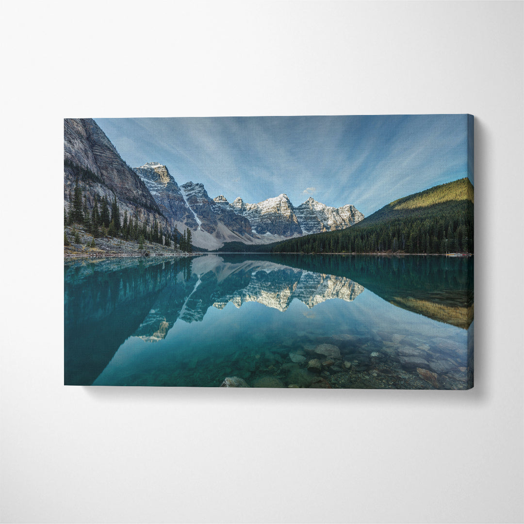 Moraine Lake Banff NP Alberta Canvas Print ArtLexy 1 Panel 24"x16" inches 