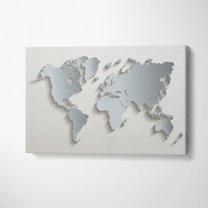 Abstract Minimalist World Map Canvas Print ArtLexy 1 Panel 24"x16" inches 